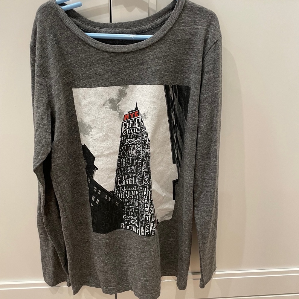 California Vintage New York Crew Neck Long Sleeve T-Shirt